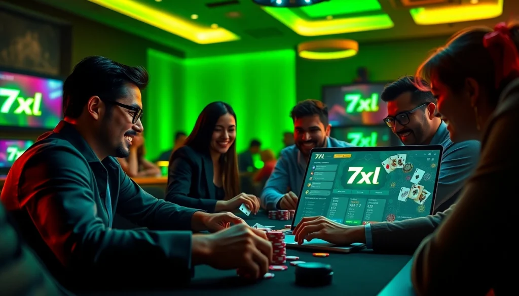 7xl סוכן: סצנת פוקר המציגה שחקנים מעורבים במשחק פוקר אונליין דינמי