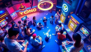 Thrilling gameplay scene of Yono Games showcasing colorful game elements and interactive players.