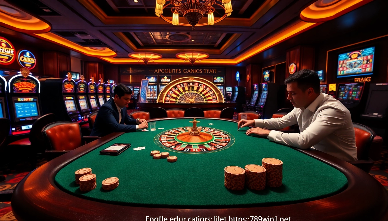Players engaging at an elite casino table, emphasizing excitement at https://789wins1.net/ for a thrilling gambling experience.