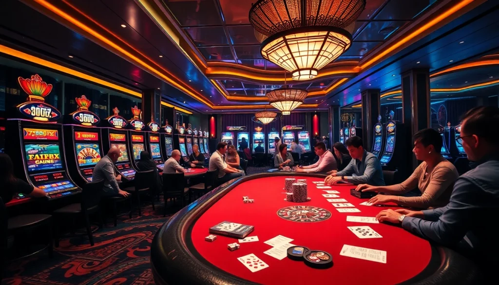 Players enjoying vibrant table games at 789club's luxurious casino setting