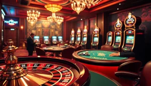Engage with the hidden wiki dark web in a vibrant casino scene showcasing roulette, poker, and slots.