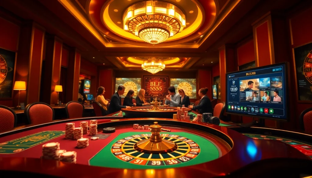Experience the thrill of gaming at Trang chủ BL555 with a vibrant casino scene.