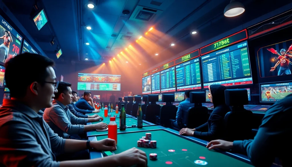 Exciting online gaming scene showcasing 789 bet platform with dynamic players engaged in betting activities.