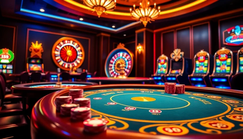 Experience the thrill of gambling on the Trang Chủ KK55 platform with vibrant casino visuals and exciting gameplay elements.