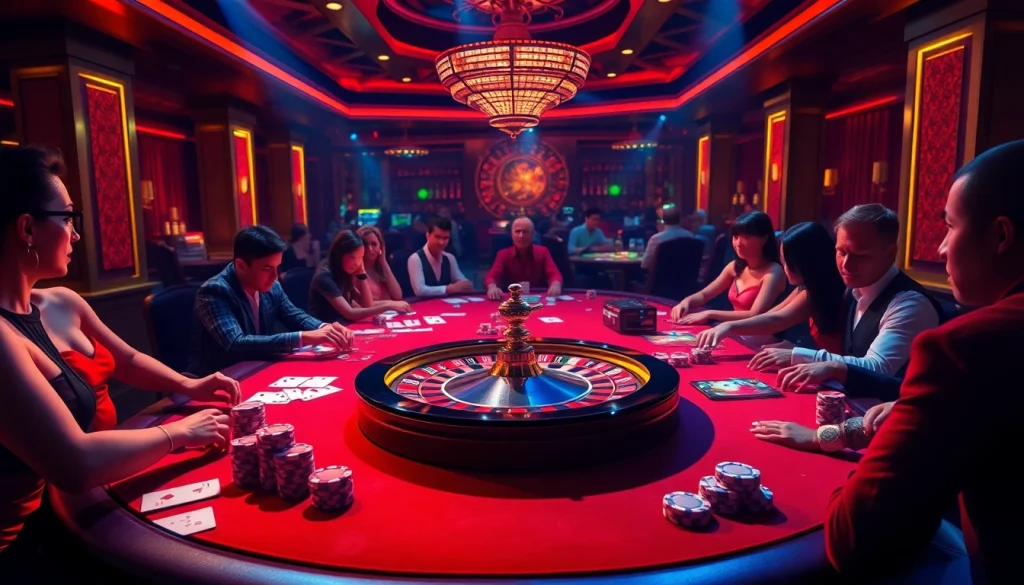 Engaging casino scene showcasing excitement and elegance at https://okwin.blog/ with players enjoying various games.