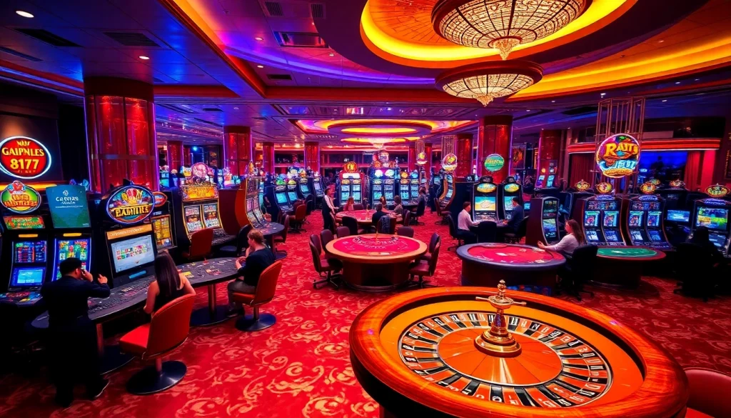 Experience the thrill of gambling at KK55.com with vibrant casino games and luxury decor.