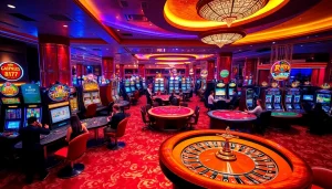 Experience the thrill of gambling at KK55.com with vibrant casino games and luxury decor.