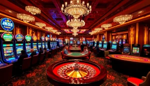 Experience thrilling gameplay at KK55.com with vibrant casino tables and excited players.