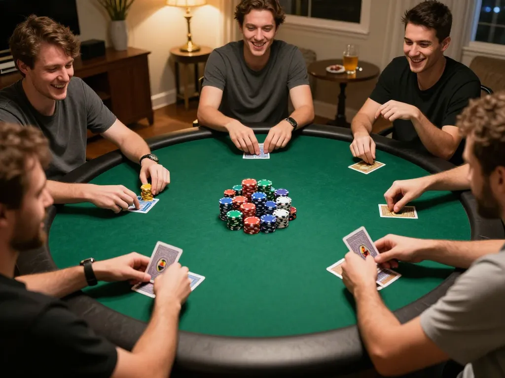Players engage in a lively poker game while using lsa strategies for maximum bets.
