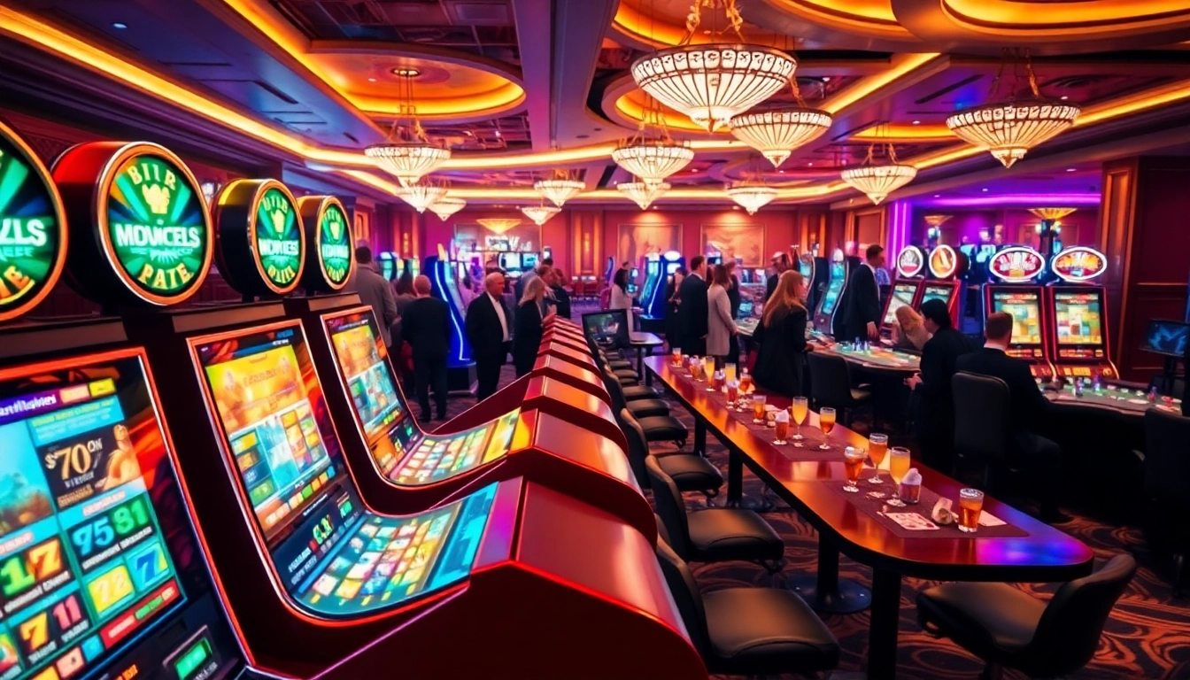 landaktoto: Menikmati suasana kasino yang hidup dengan mesin slot dan pemain yang ceria.