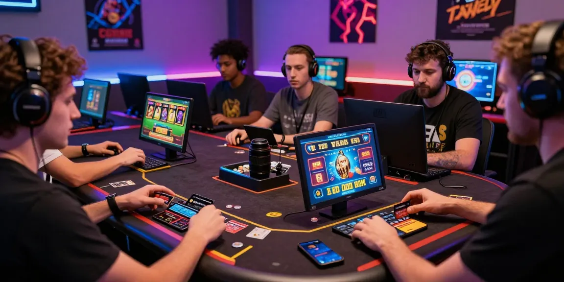 Exciting online gaming scene at https://thebls.org.uk showcasing players engaging with credit card casinos in a vibrant setup.