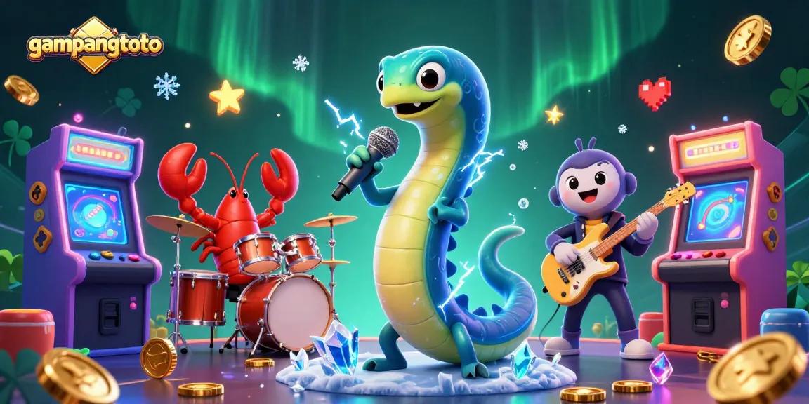 Engage with gampangtoto's vibrant underwater casino featuring a DJ eel performing alongside a lobster drummer.