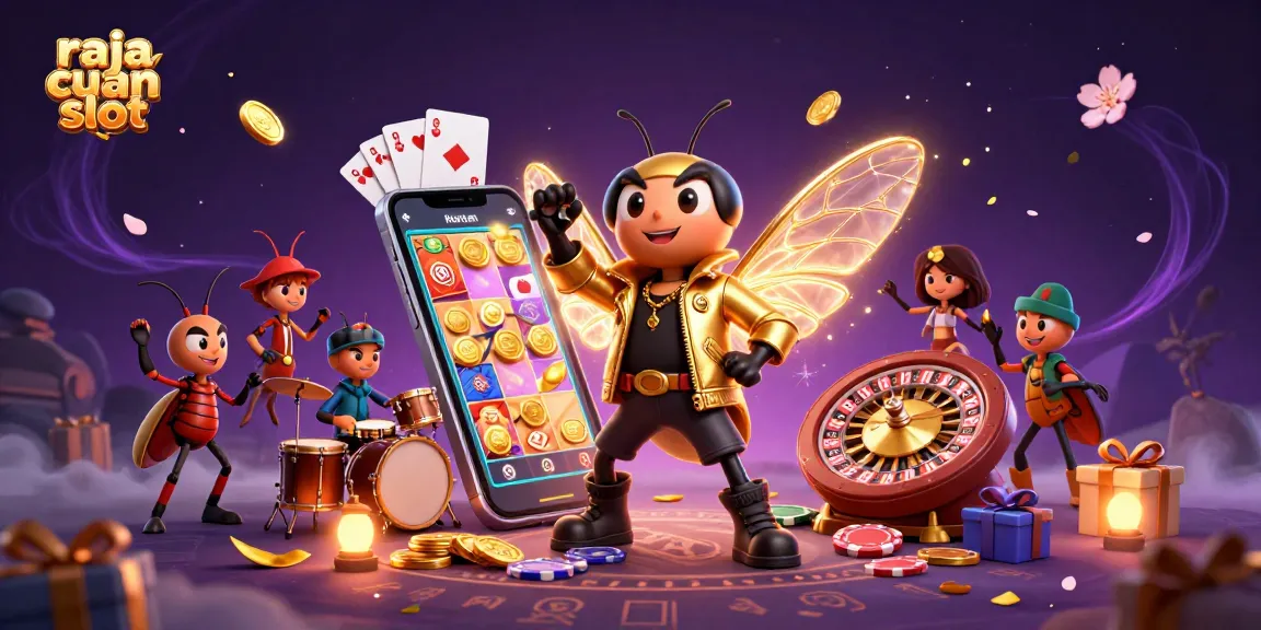 Raja Cuan Slot menampilkan cicada rock star dan drummer dalam ilustrasi slot yang menarik.