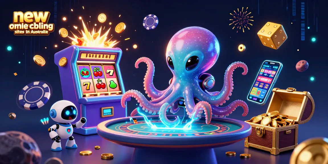 Experience thrilling action at new online gambling sites in Australia with an alien octopus at a holographic poker table.